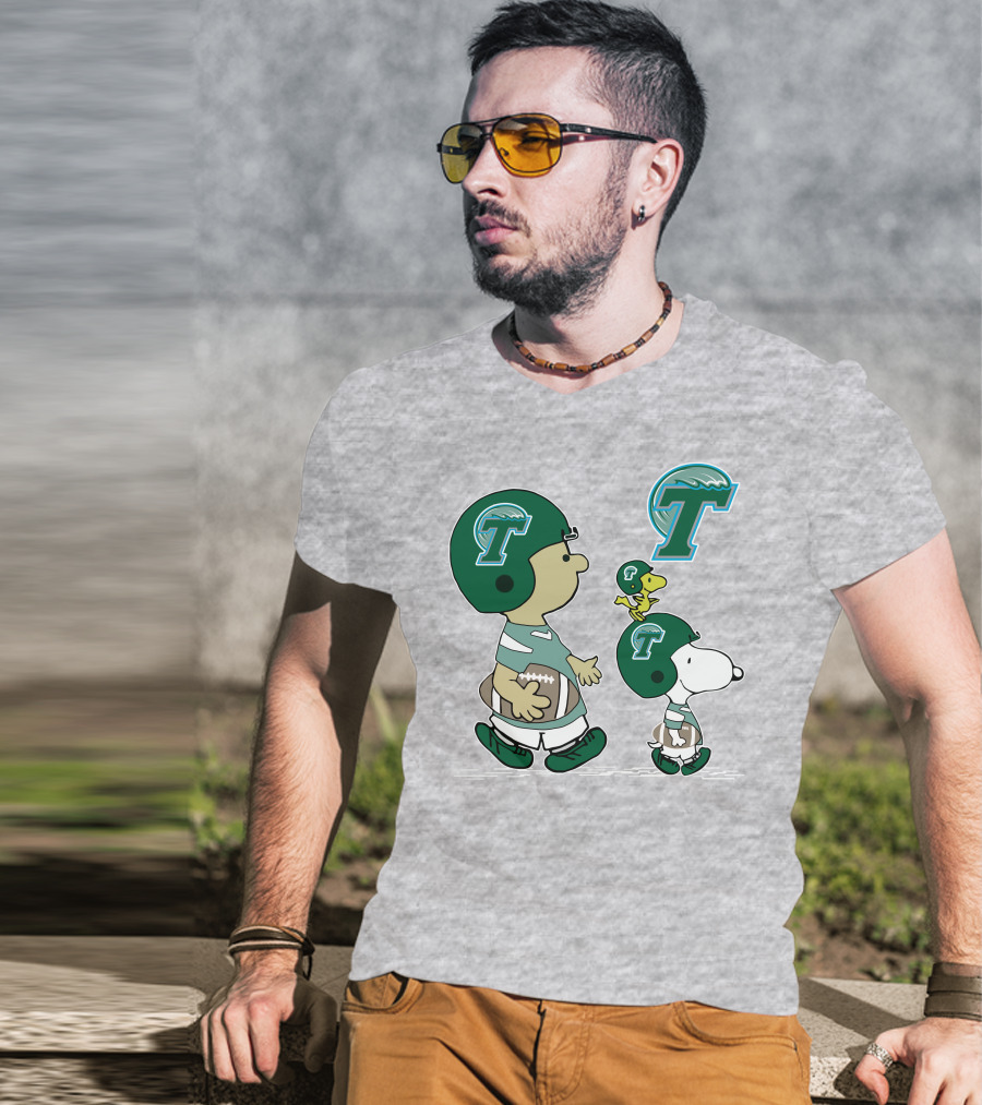 Tulane Football Snoopy And Woodstock Peanuts Characters T-Shirt