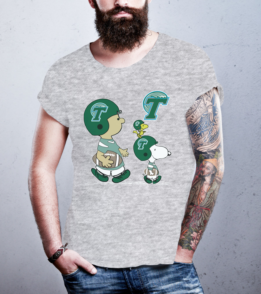 Tulane Football Snoopy And Woodstock Peanuts Characters T-Shirt