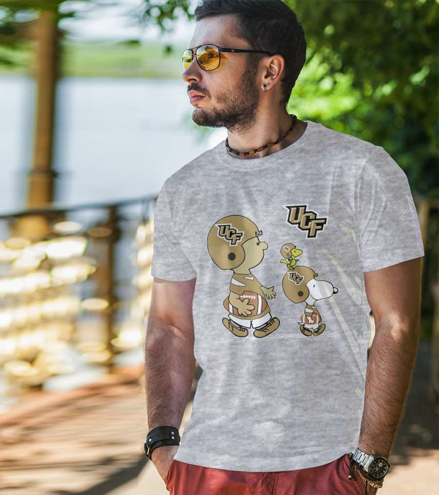 UCF Snoopy Football Charlie Woodstock Helmet Peanuts T-Shirt