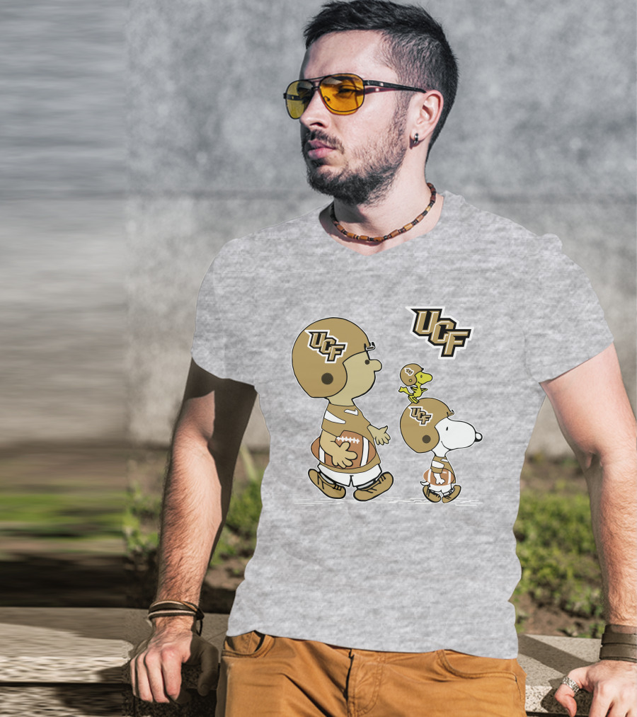 UCF Snoopy Football Charlie Woodstock Helmet Peanuts T-Shirt