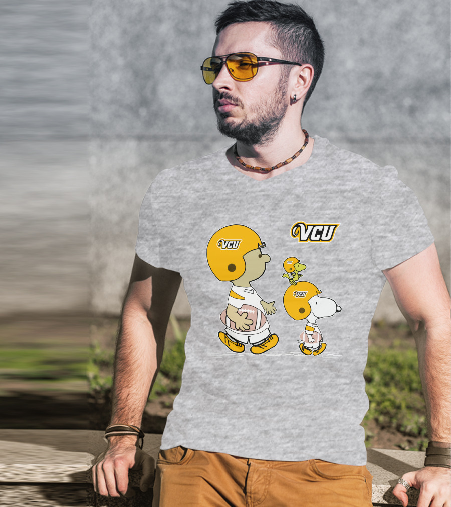 VCU Football Snoopy And Woodstock In Helmets T-Shirt