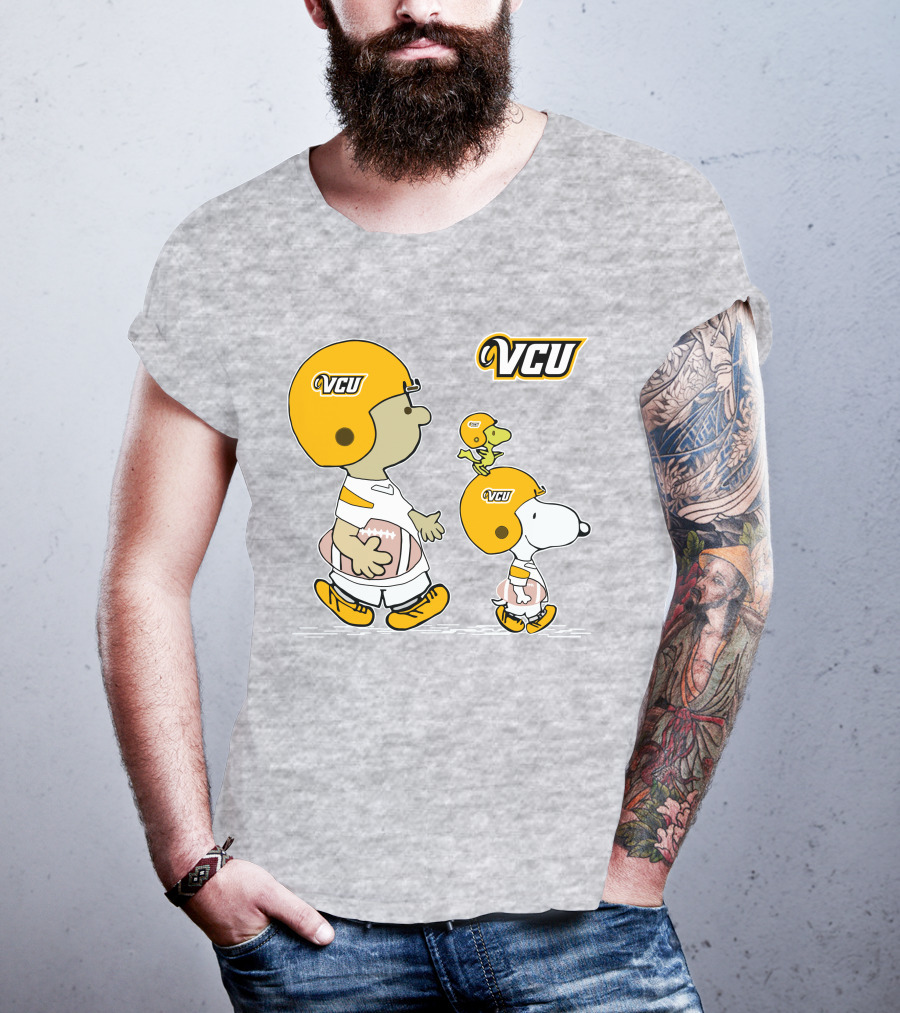 VCU Football Snoopy And Woodstock In Helmets T-Shirt