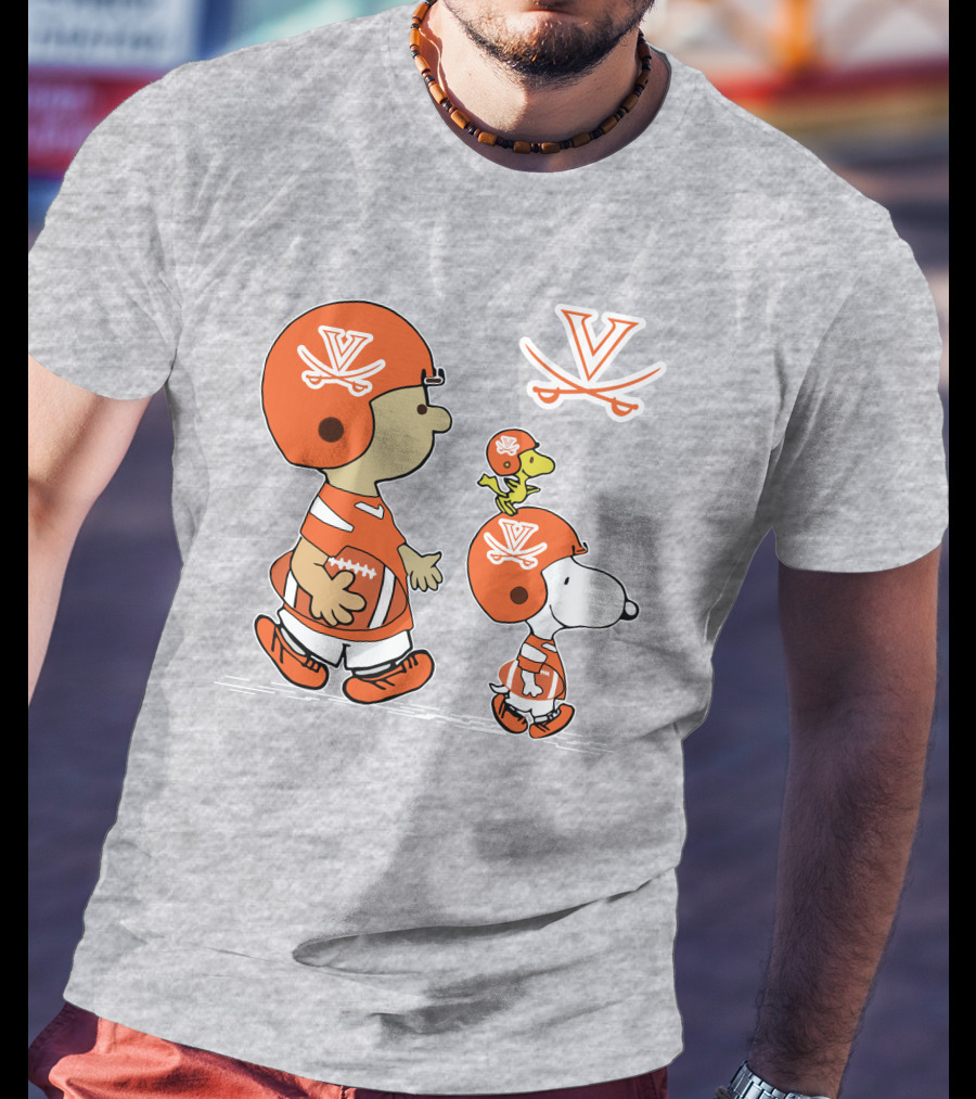 Virginia Cavaliers Snoopy Charlie Brown Football Peanuts T-Shirt