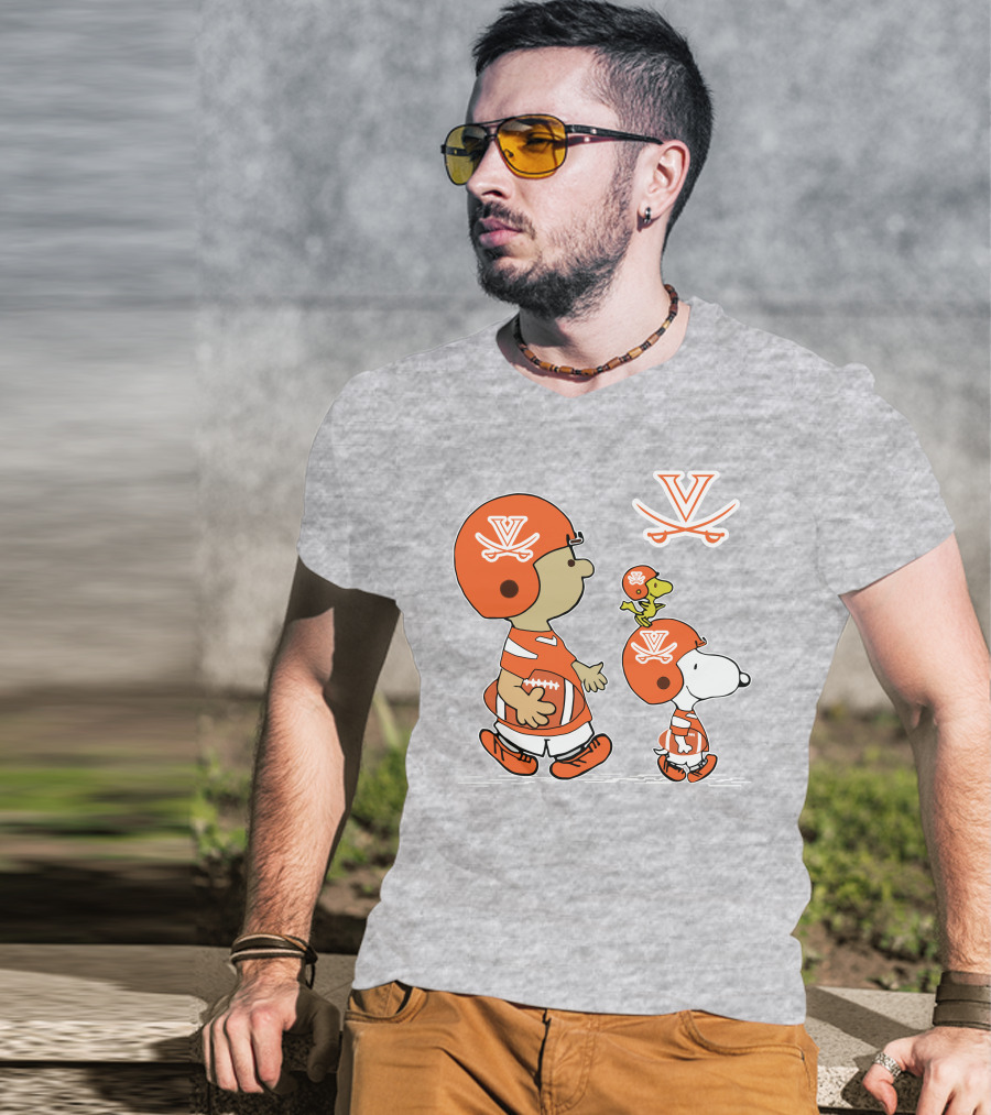 Virginia Cavaliers Snoopy Charlie Brown Football Peanuts T-Shirt