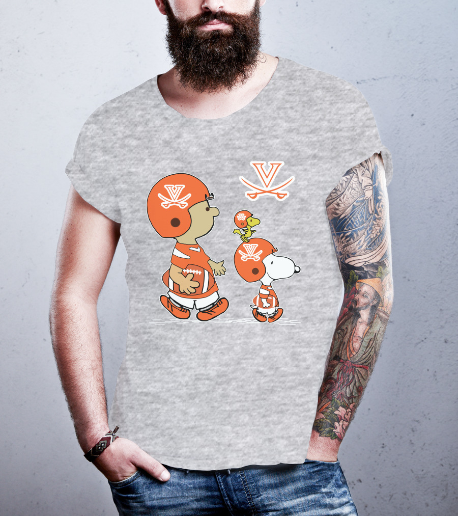 Virginia Cavaliers Snoopy Charlie Brown Football Peanuts T-Shirt