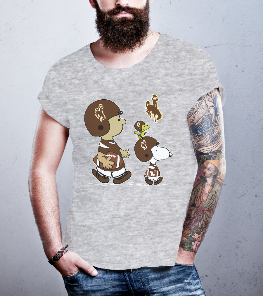 Wyoming Cowboys Peanuts Characters Football T-Shirt