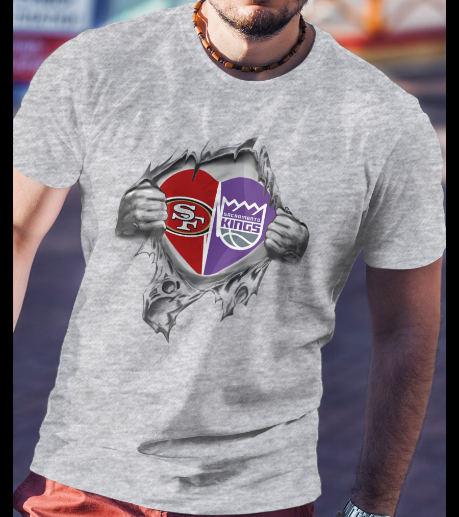 SF 49Ers Sacramento Kings Heart T-Shirt