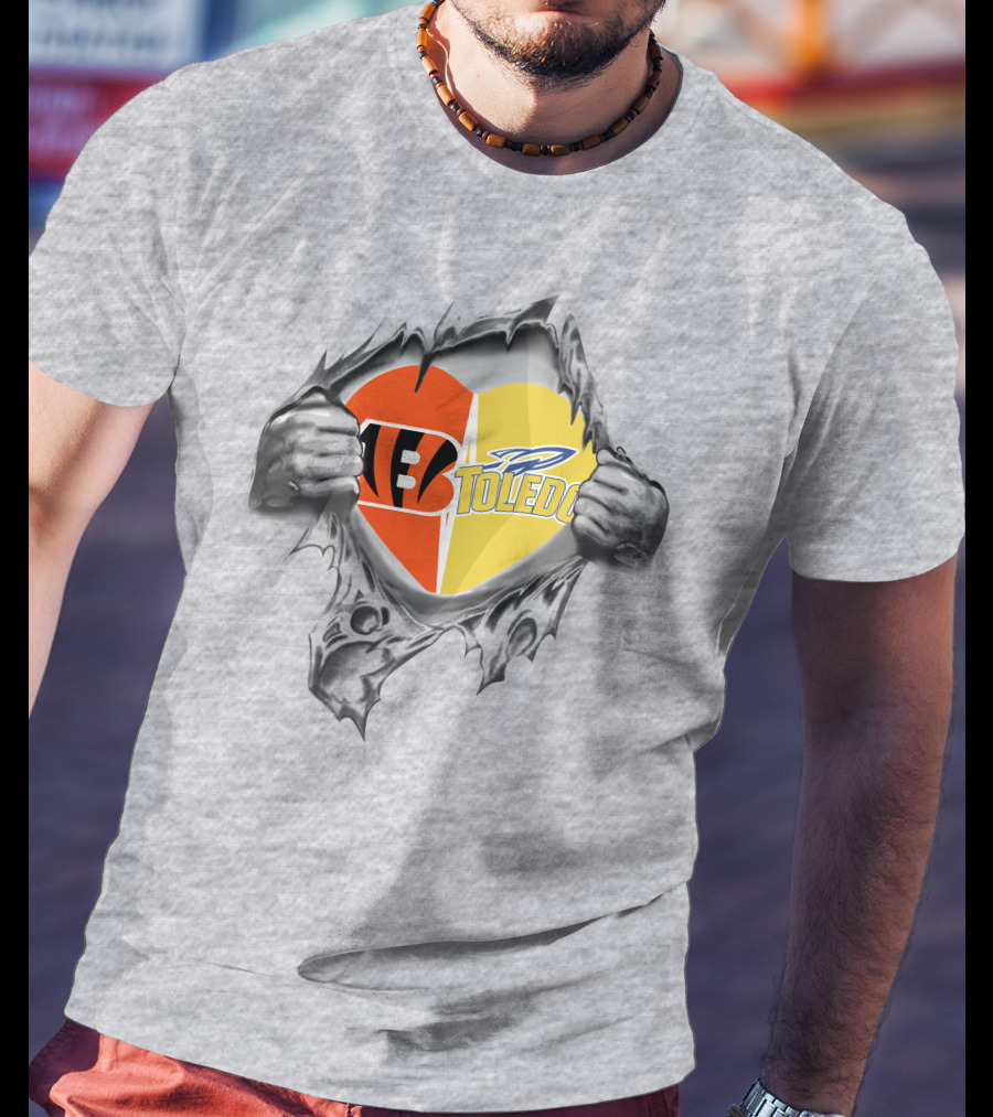 Bengals Toledo Rockets Heart Logo Dual T-Shirt