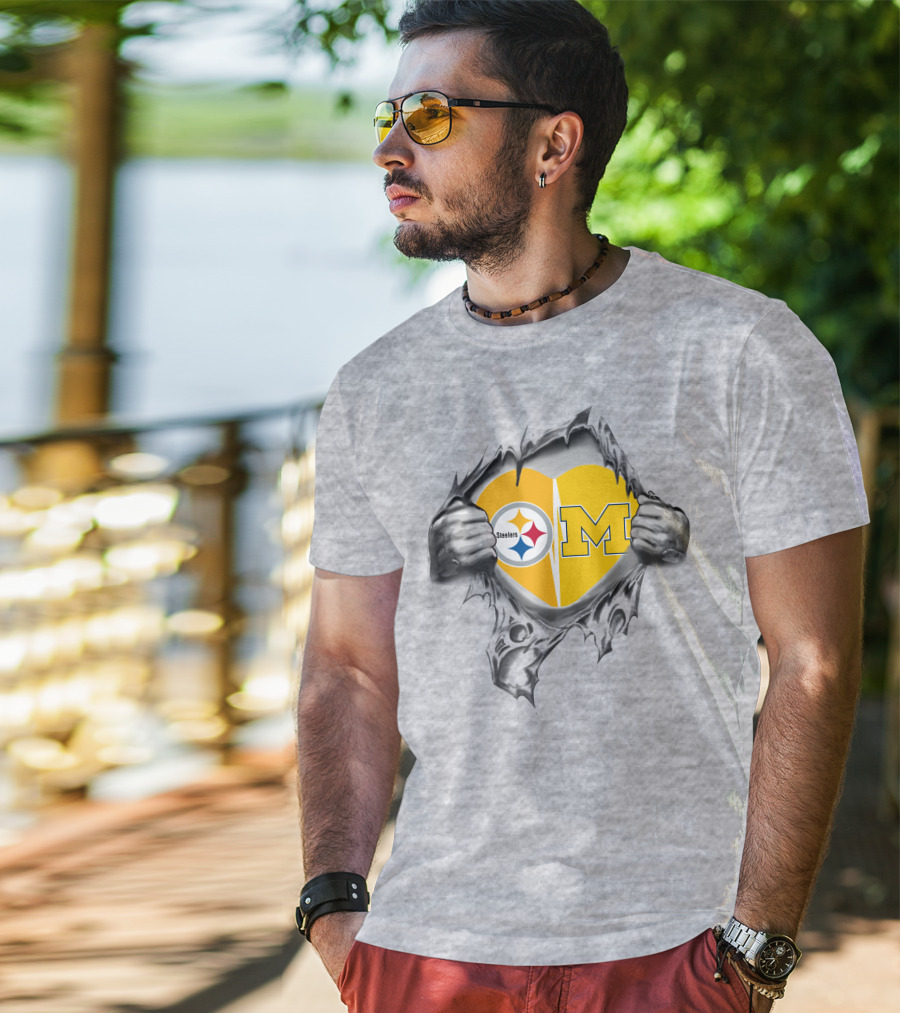 Steelers Heart Michigan Split T-Shirt