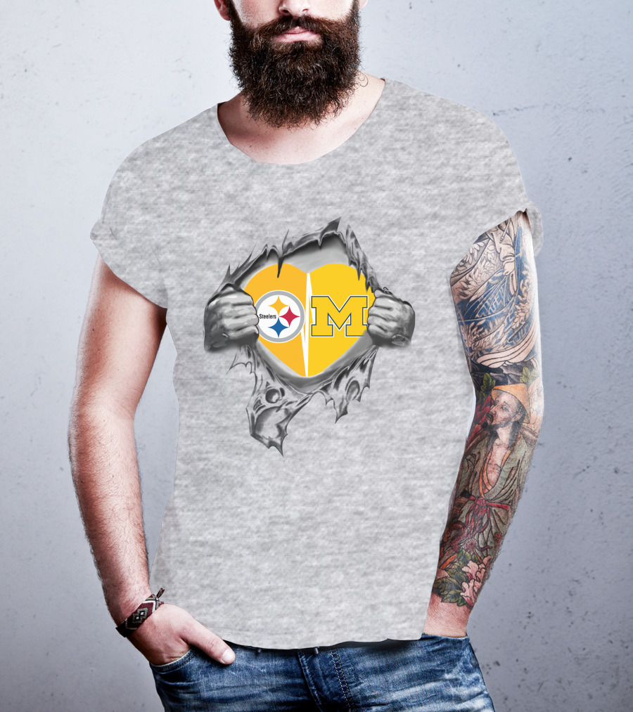 Steelers Heart Michigan Split T-Shirt