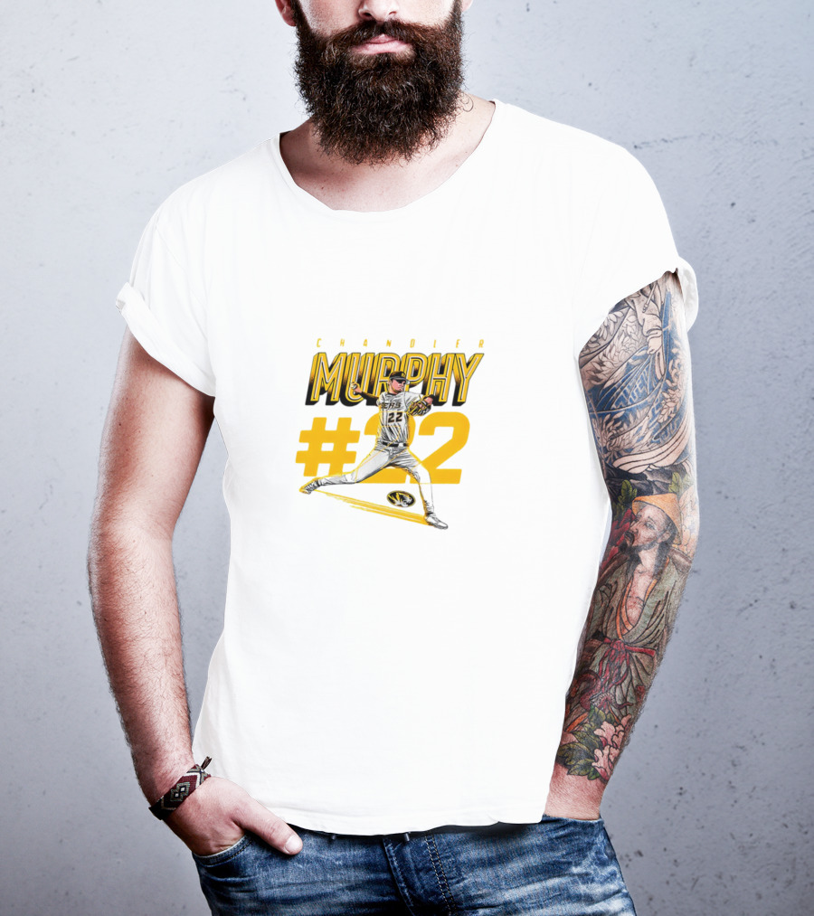 Chandler Murphy Missouri NCAA Baseball #22 Player Action T-Shirt