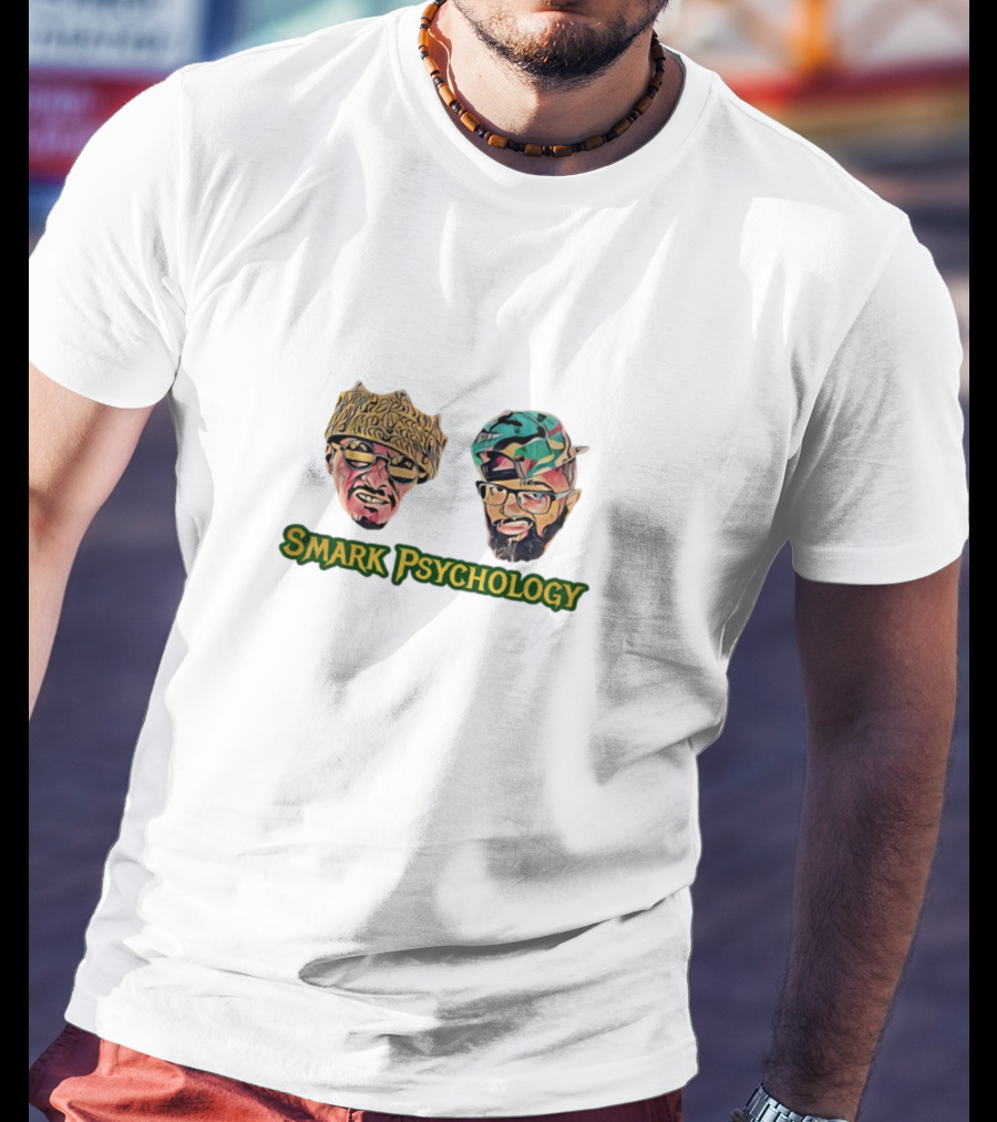 Smark Psychology Two Illustrated Faces With Hats And Glasses T-Shirt
