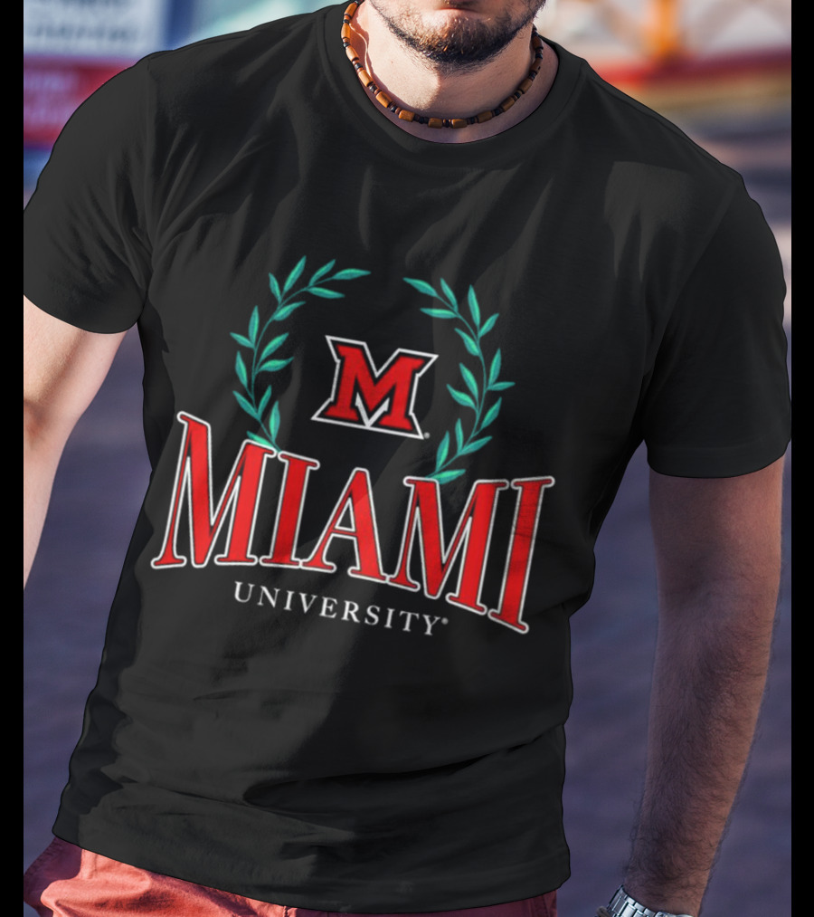 Miami University Red M Laurels Emblem T-Shirt