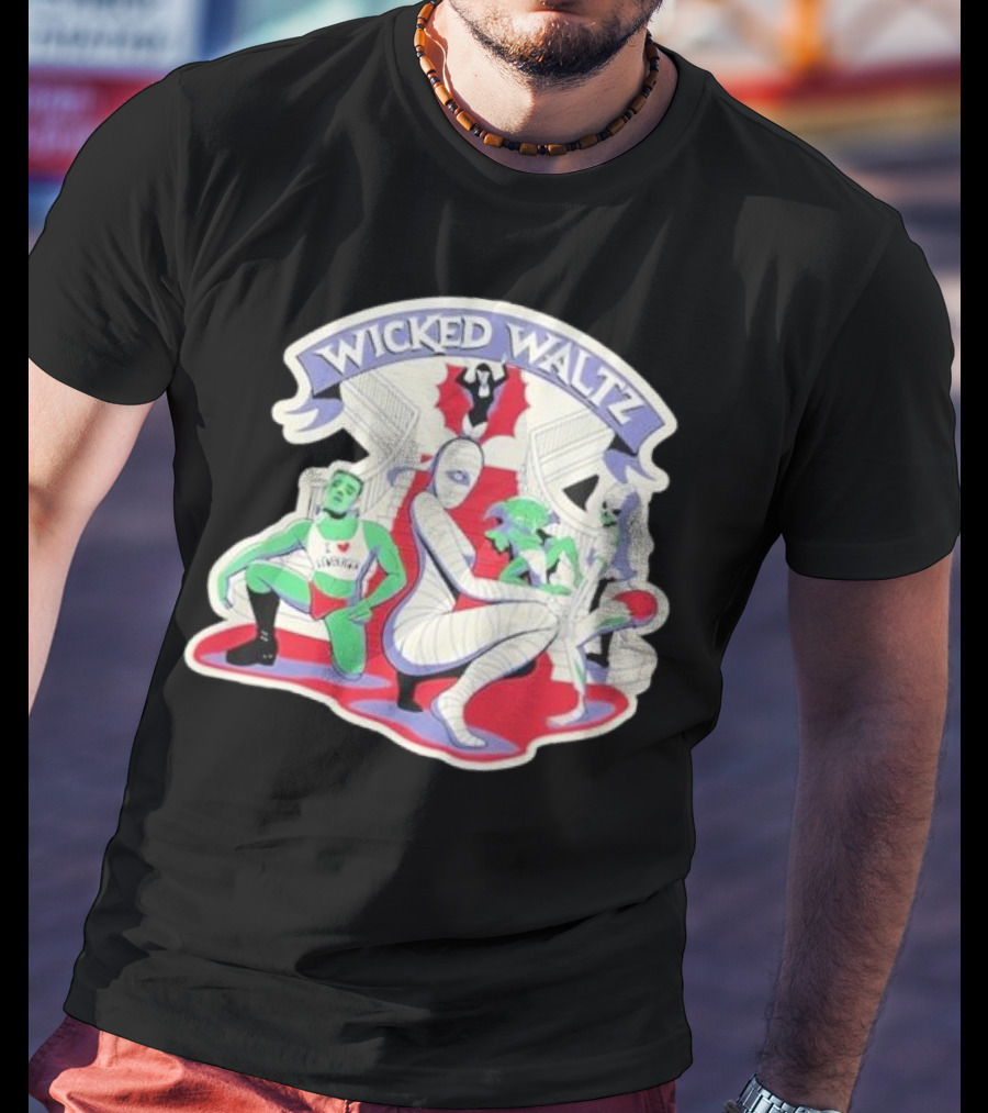 Wicked Waltz Monsters Dracula Frankenstein Mummy Bride T-Shirt