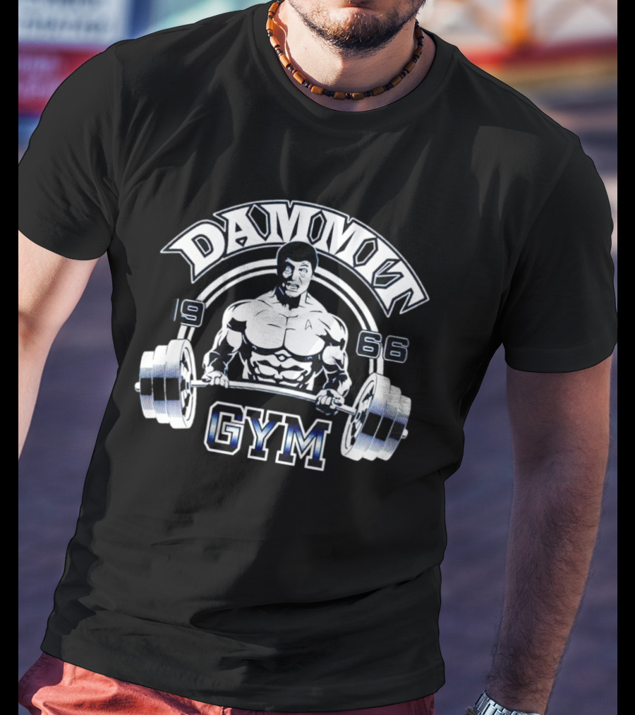 Dammit Gym 1966 Bodybuilder With Barbell T-Shirt