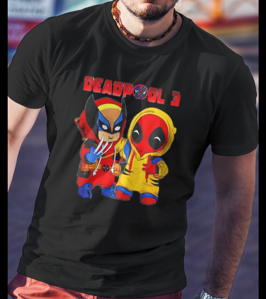 Deadpool 3 Wolverine And Deadpool Cartoon Characters T-Shirt
