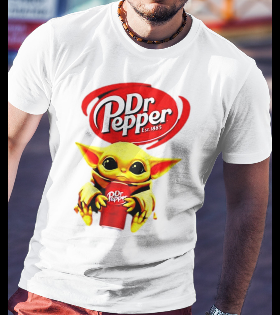 Dr Pepper Baby Yoda Holding Soda Can T-Shirt