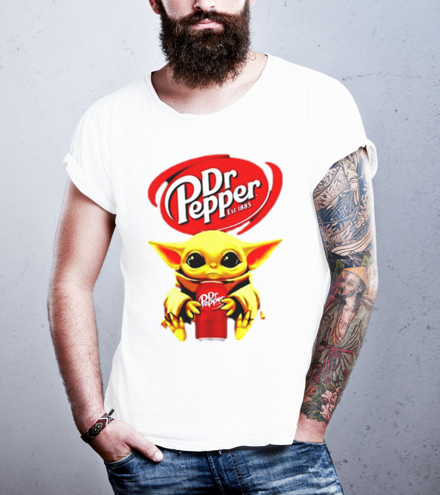 Dr Pepper Baby Yoda Holding Soda Can T-Shirt