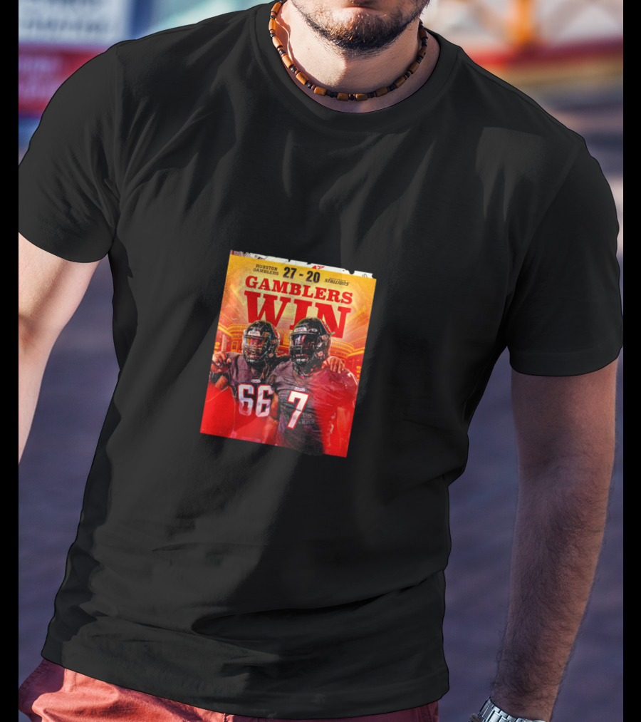 Gamblers Win In Birmingham With Score 27-20 Over Stallions T-Shirt