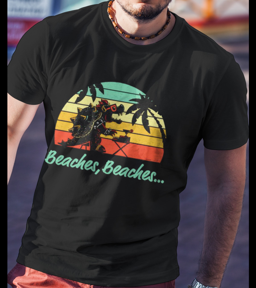 Beaches Beaches Vintage Bowser Retro Sunset T-Shirt
