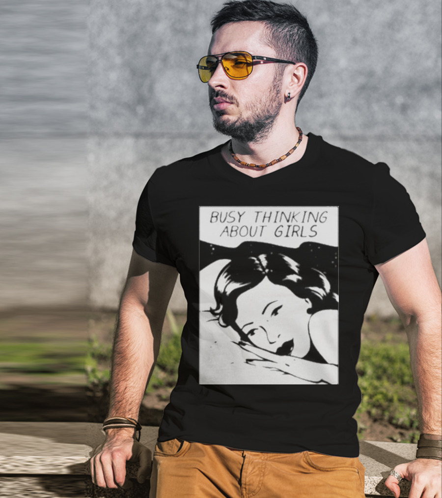 Busy Thinking About Girls Comic Pop T-Shirt