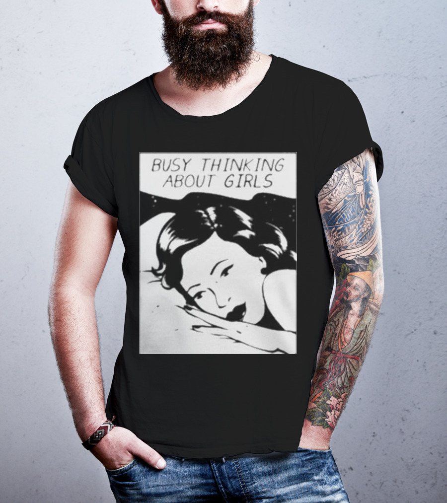 Busy Thinking About Girls Comic Pop T-Shirt