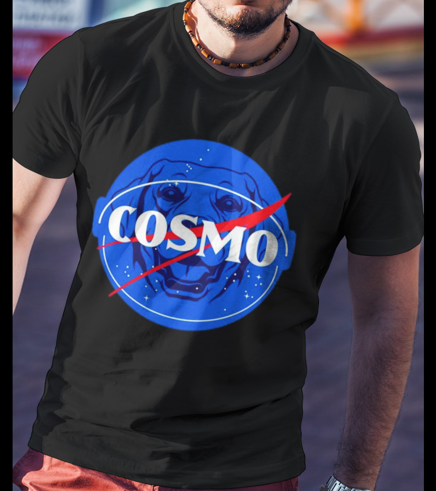 NASA-Inspired Cosmo Space Dog Agency Logo Astronaut T-Shirt
