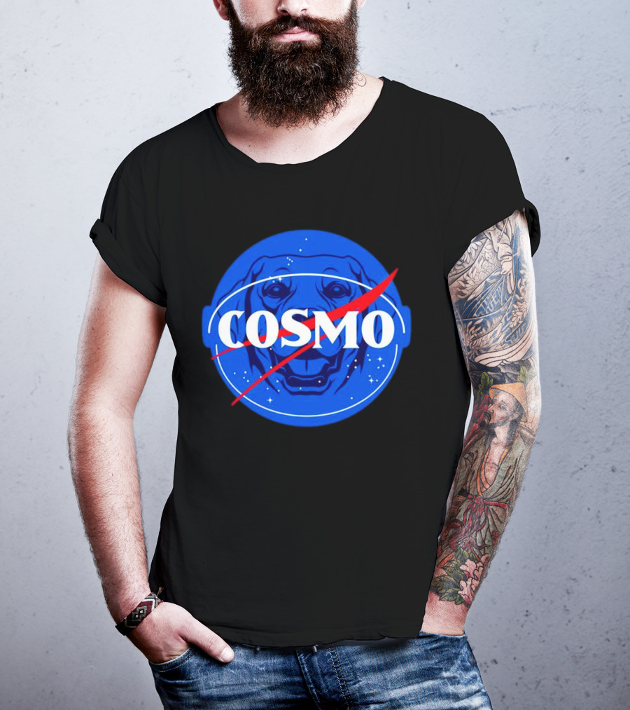 NASA-Inspired Cosmo Space Dog Agency Logo Astronaut T-Shirt