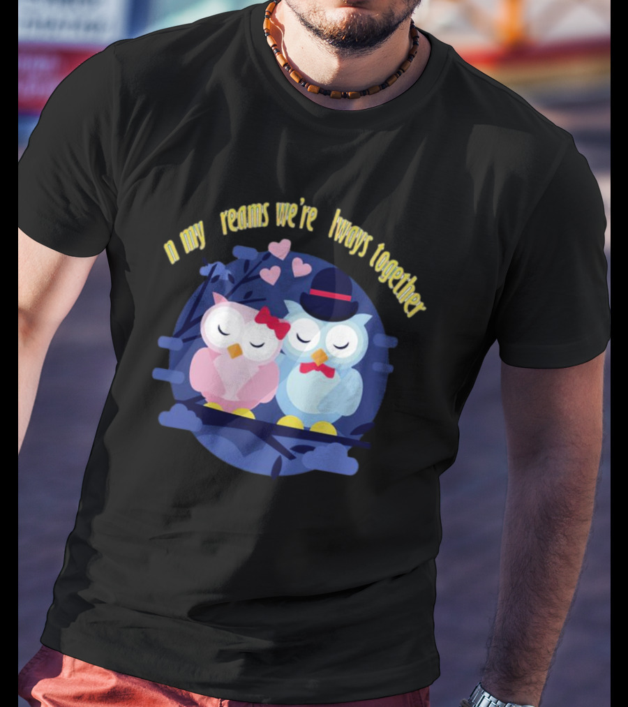 In My Dreams We're Always Together Owls With Hearts And Hats On Branch T-Shirt