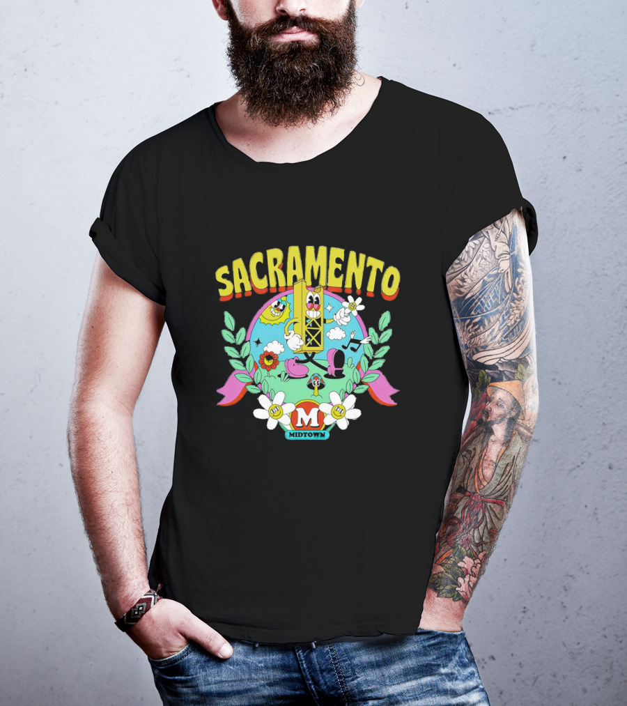 University Of Sacramento Midtown Cartoon Crest T-Shirt