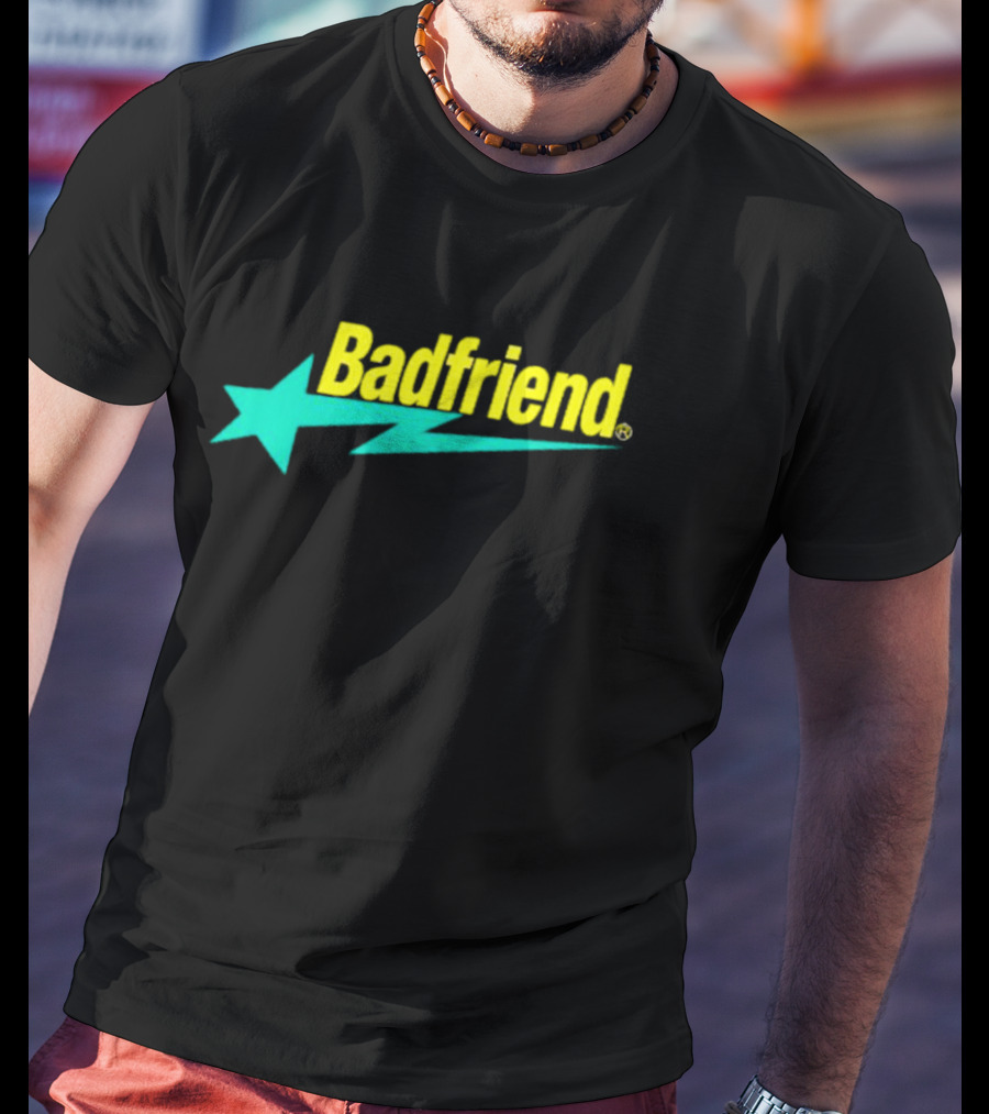 Badfriend Bape Star Logo Text With Lightning Bolt And Star T-Shirt