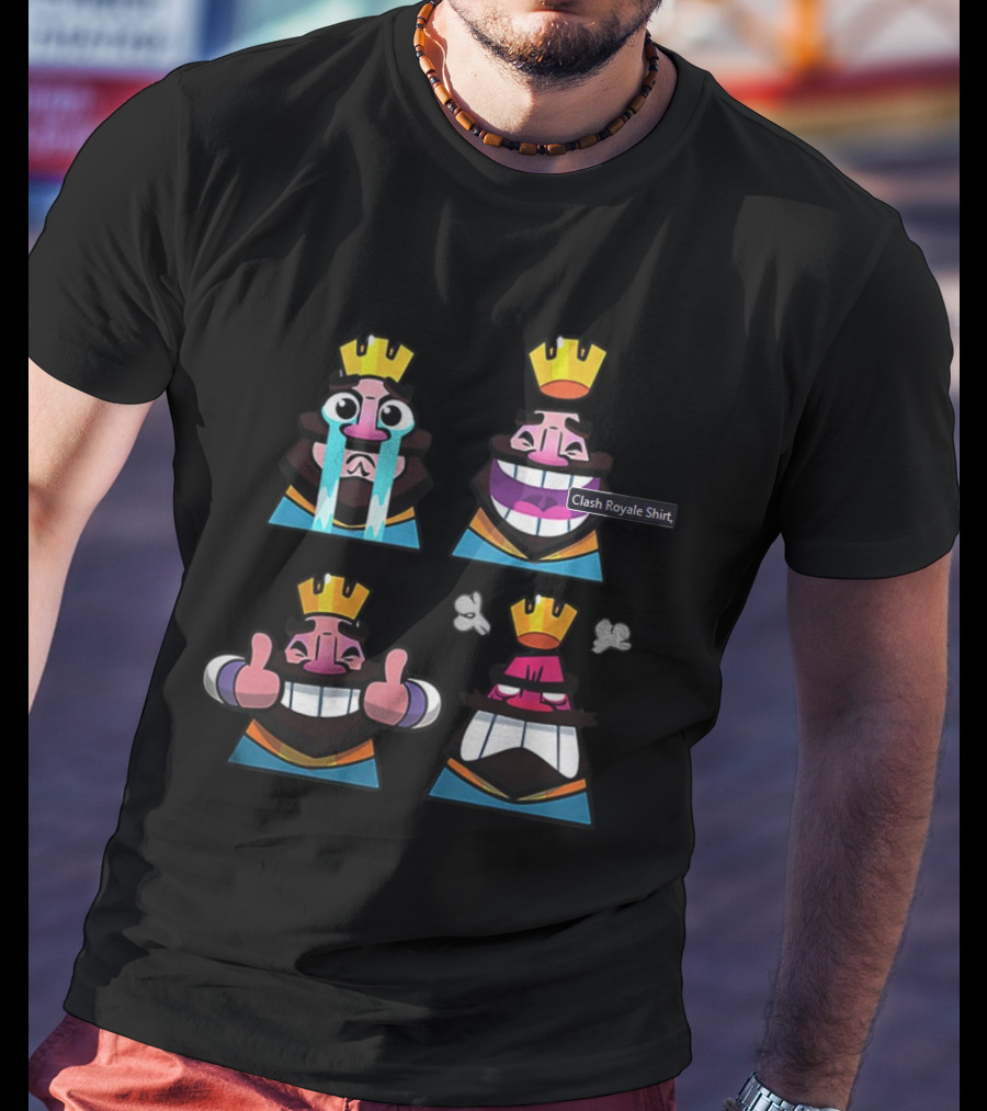 Clash Royale King Emotes Crying Laughing Thumbs Up Angry T-Shirt