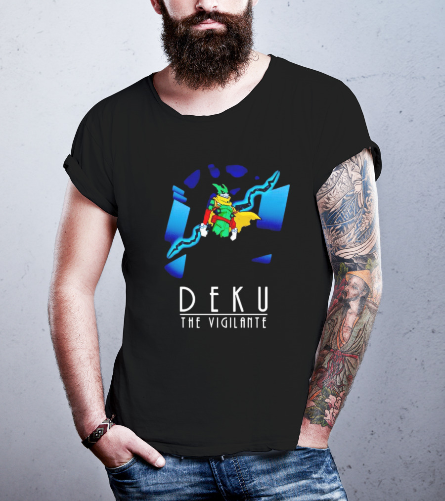 Deku The Vigilante Colorful Hero And Blue Electric Lightning Burst T-Shirt