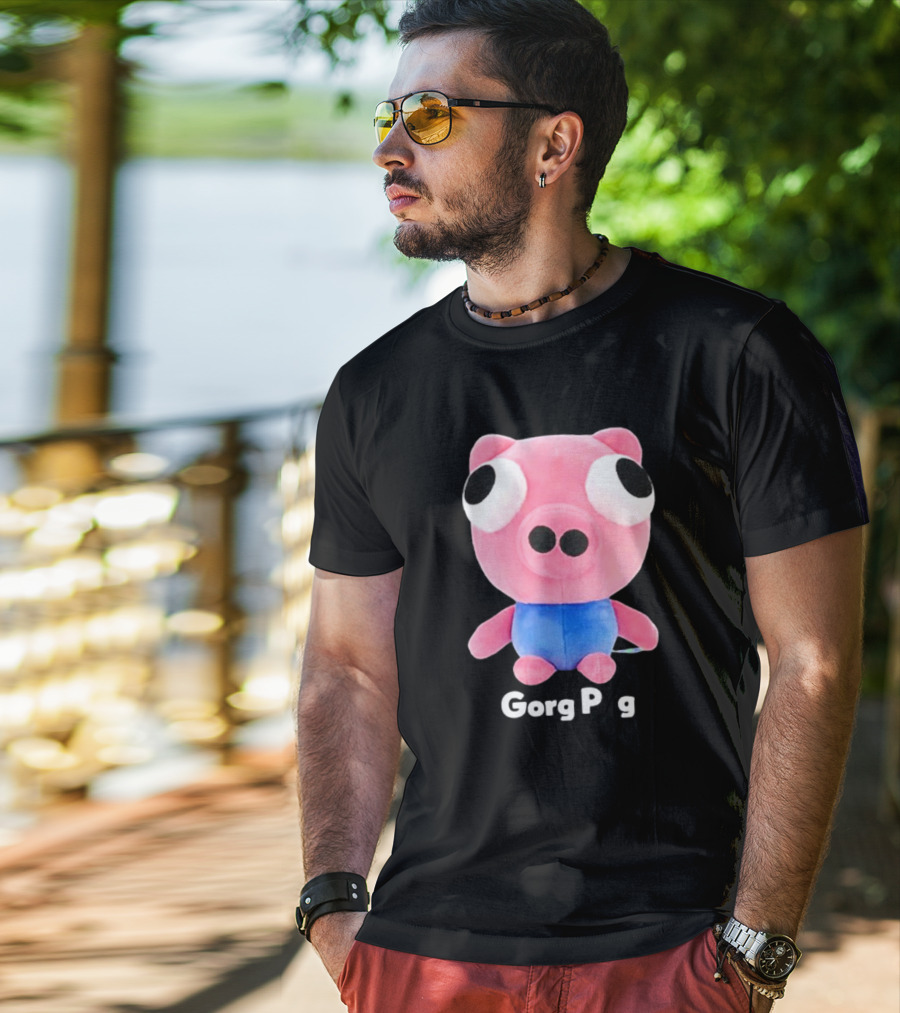 Gorg Pag Pink Pig Character Plush Toy With Blue T-Shirt