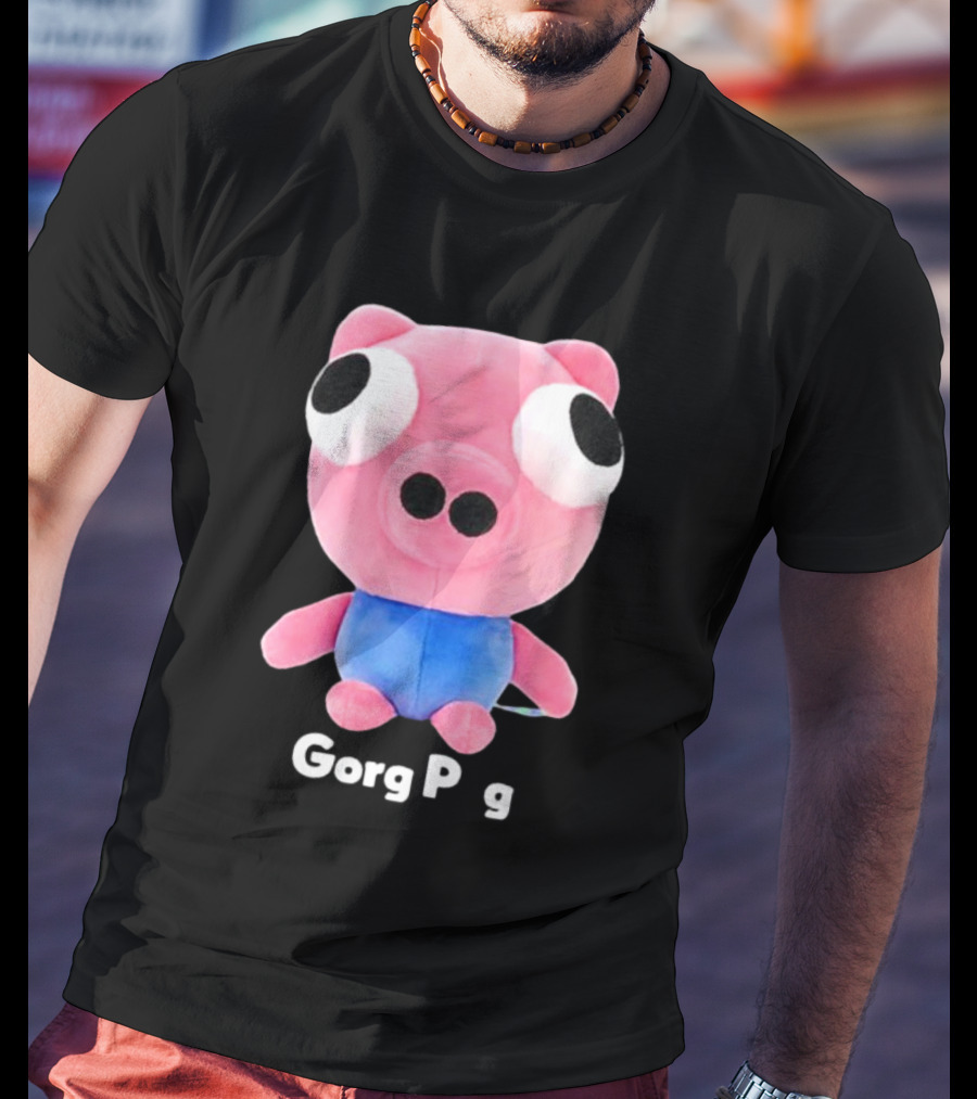 Gorg Pag Pink Pig Character Plush Toy With Blue T-Shirt