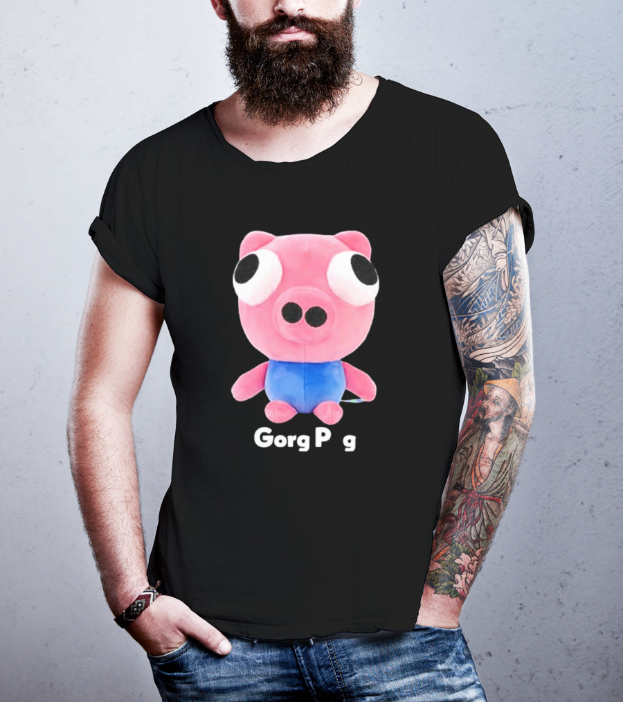 Gorg Pag Pink Pig Character Plush Toy With Blue T-Shirt