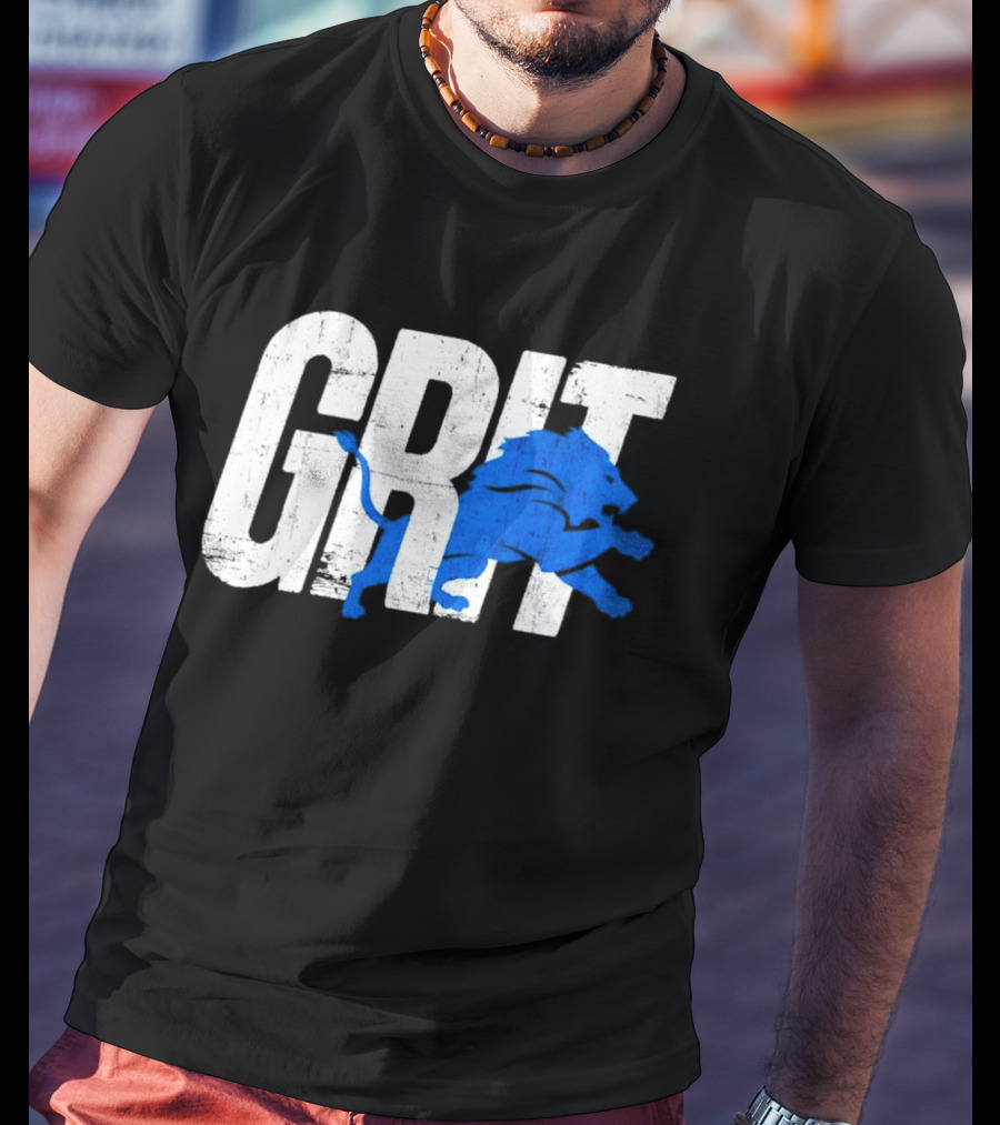 Grit Detroit Lions Blue Lion T-Shirt