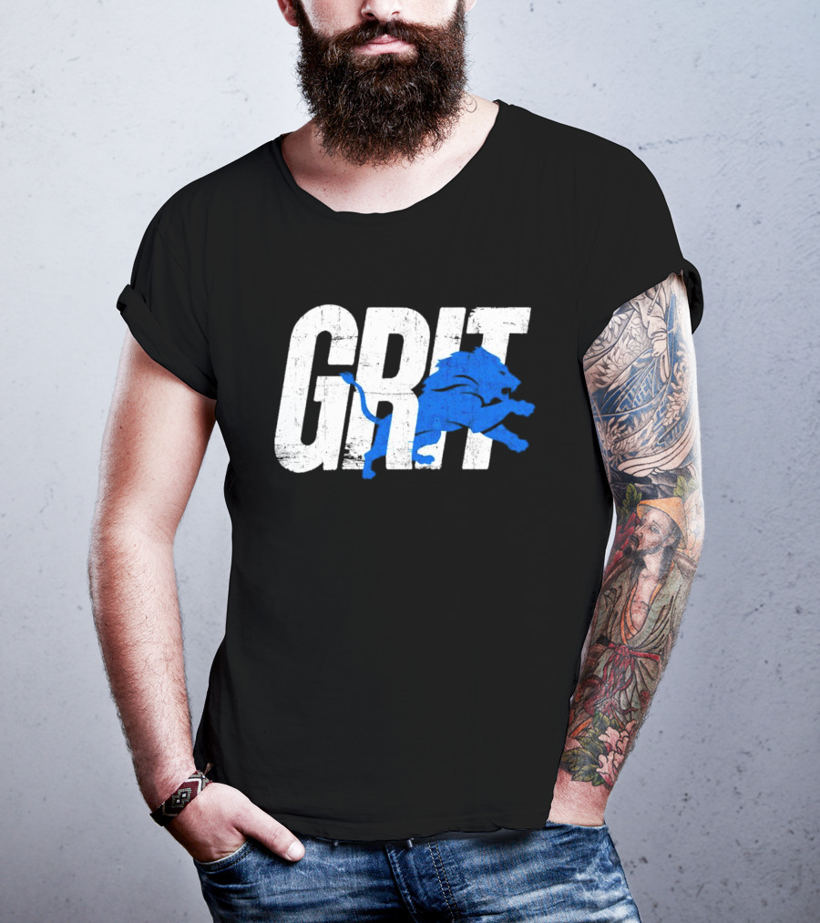 Grit Detroit Lions Blue Lion T-Shirt