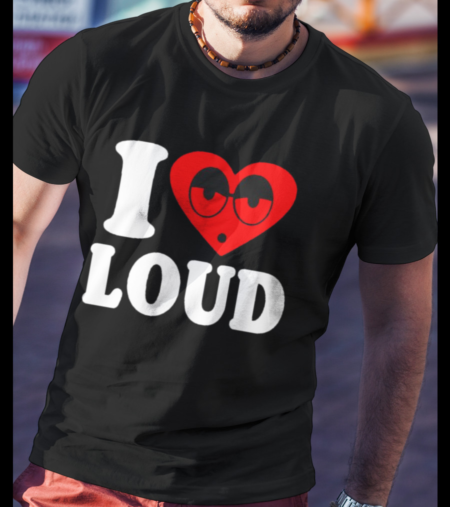 I Love Loud Heart Glasses Emoji T-Shirt
