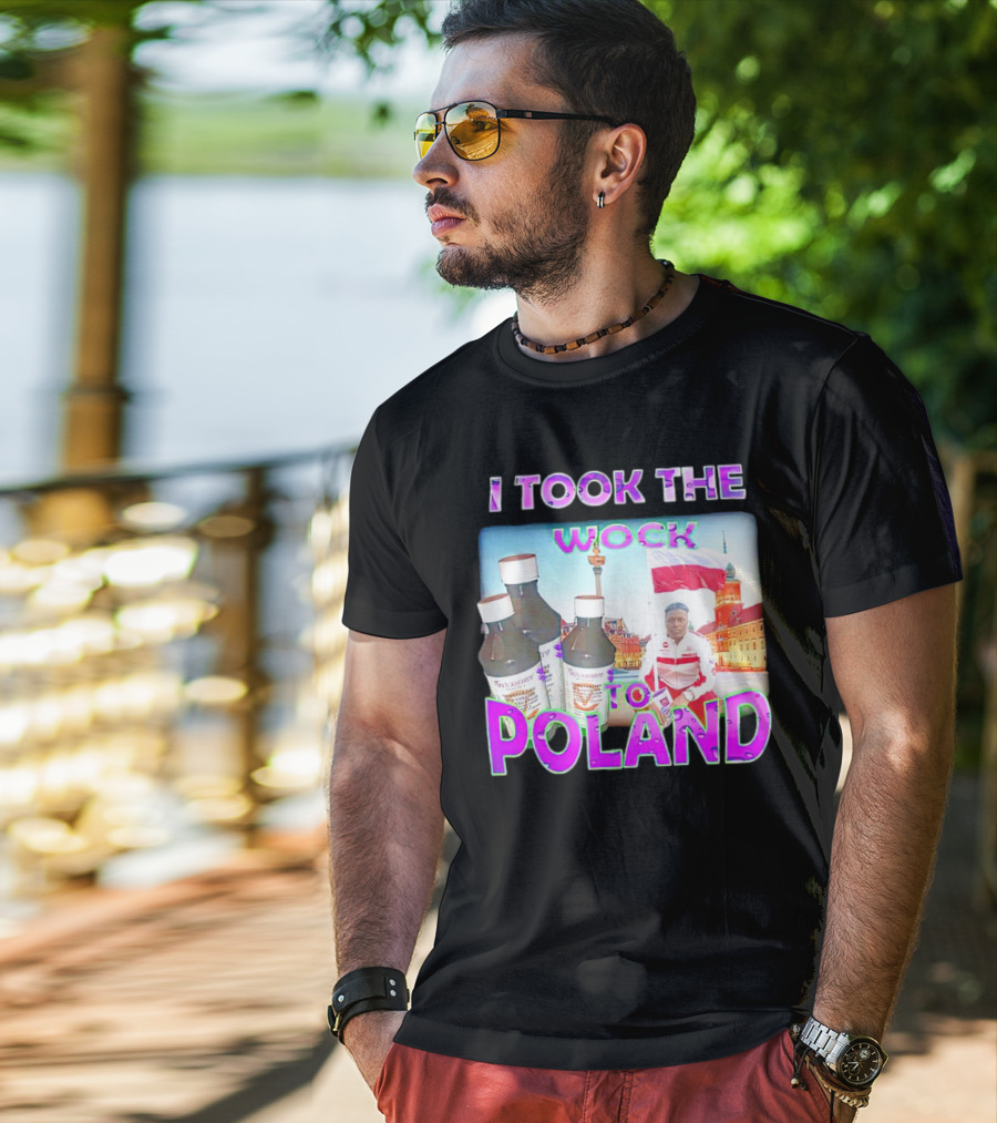 I Took The Wock To Poland Men's Shirt Scenic Polish Cityscape And Cough Syrup Bottles T-Shirt