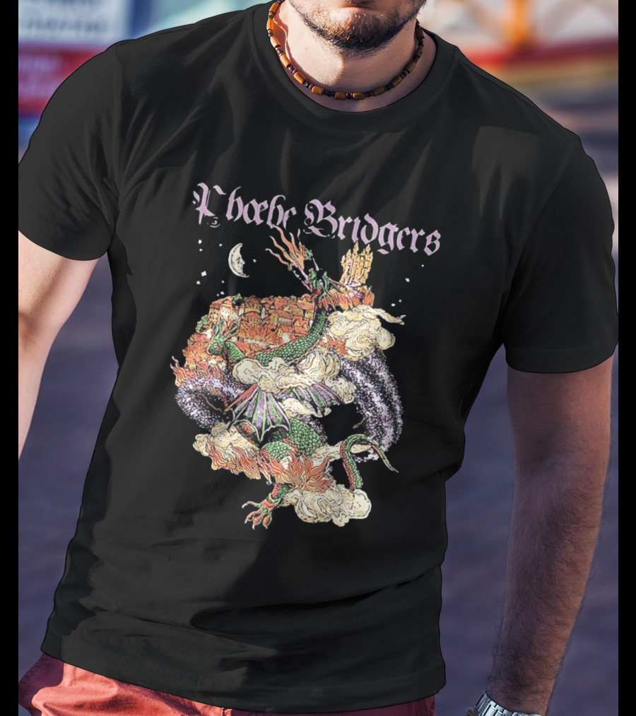 Phoebe Bridgers Dragon Fantasy Castle And Moon T-Shirt