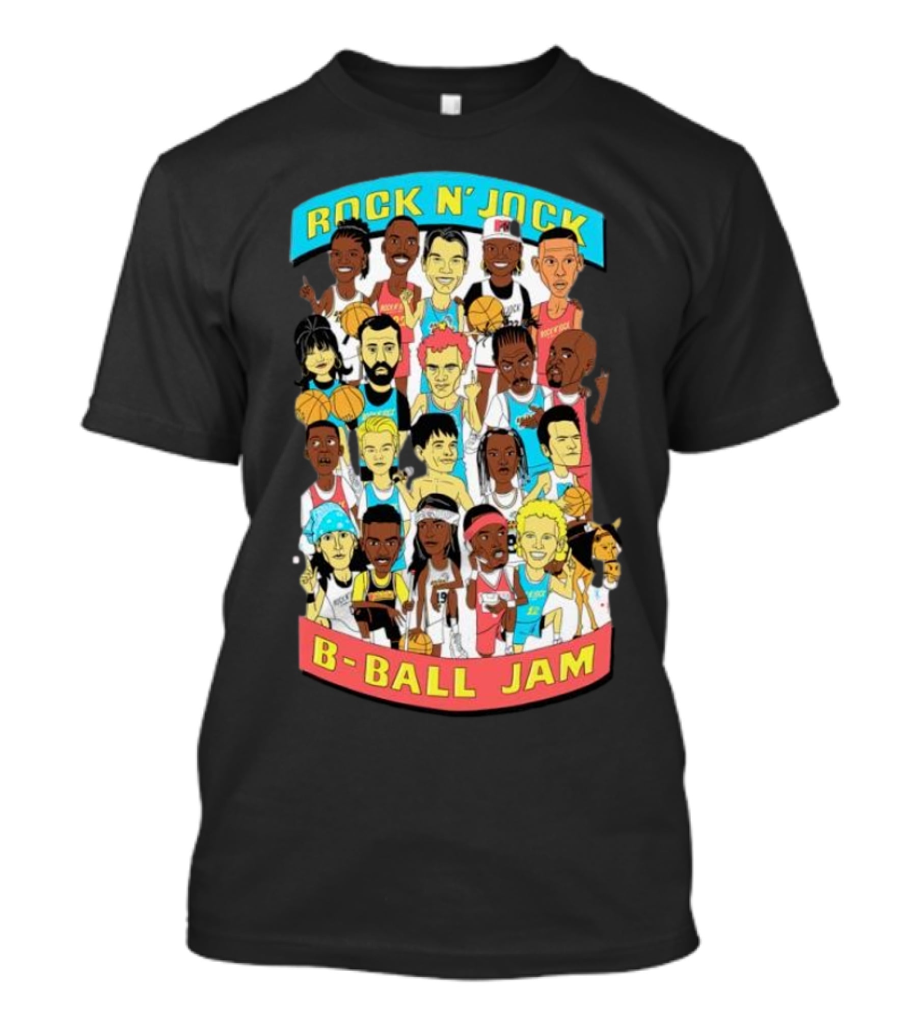 Rock N’ Jock B-Ball Jam Patti Lapel Ivy Mono Iconic Basketball Cartoon Characters T-Shirt