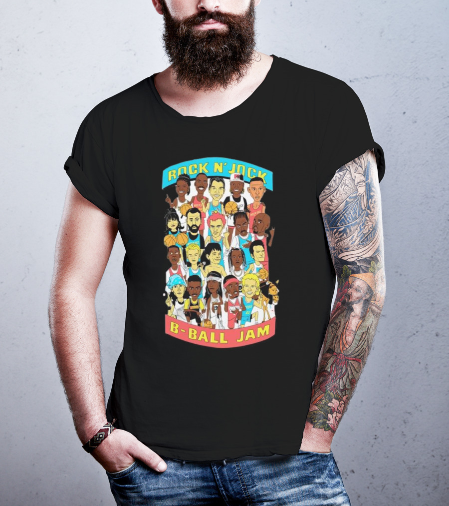 Rock N’ Jock B-Ball Jam Patti Lapel Ivy Mono Iconic Basketball Cartoon Characters T-Shirt