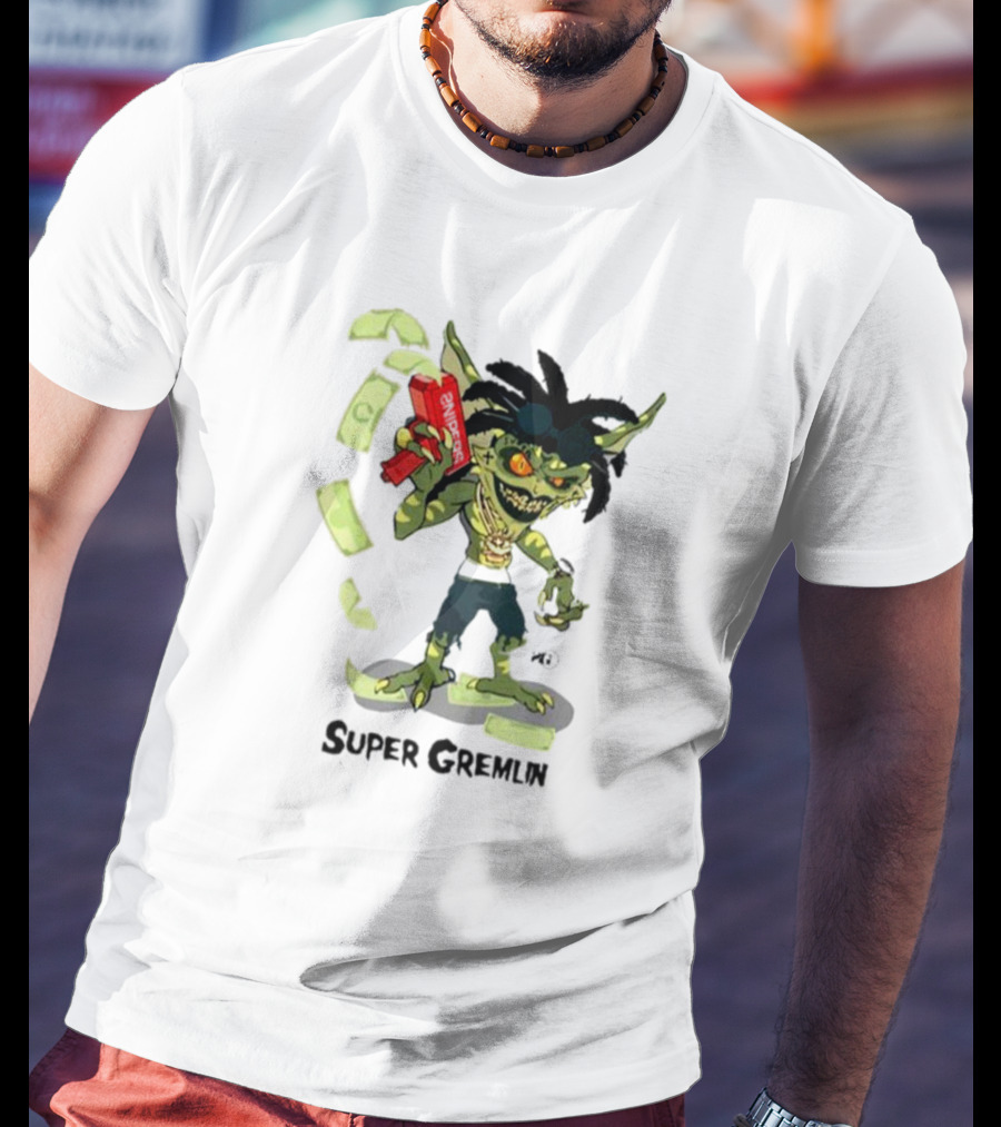 Sniper Gang Super Gremlin Cartoon With Cash And Red Gun T-Shirt