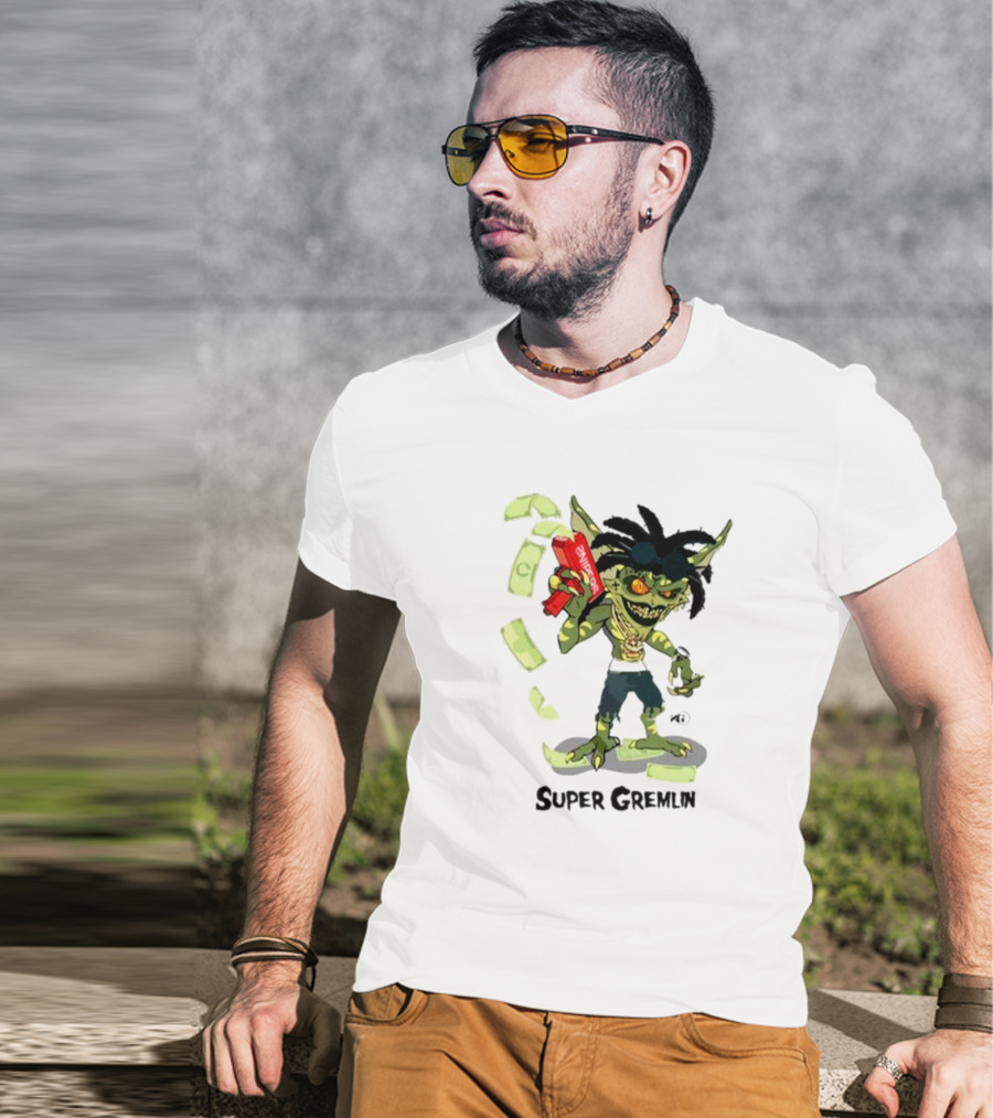Sniper Gang Super Gremlin Cartoon With Cash And Red Gun T-Shirt