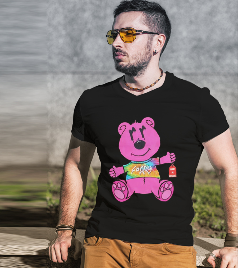 Sorry Pink Bear Sorry In Advance Tie-Dye T-Shirt
