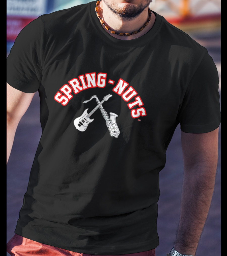 SPRING-NUTS Music Instruments Guitar Saxophone T-Shirt