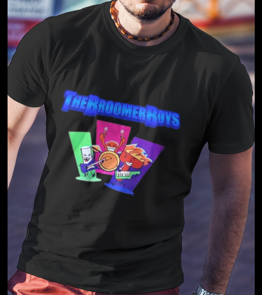 The Broomer Boys Cartoon Band Characters With Instruments T-Shirt