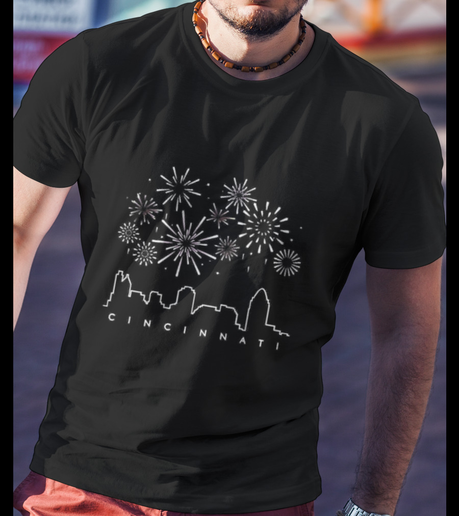 Cincinnati Skyline Fireworks T-Shirt