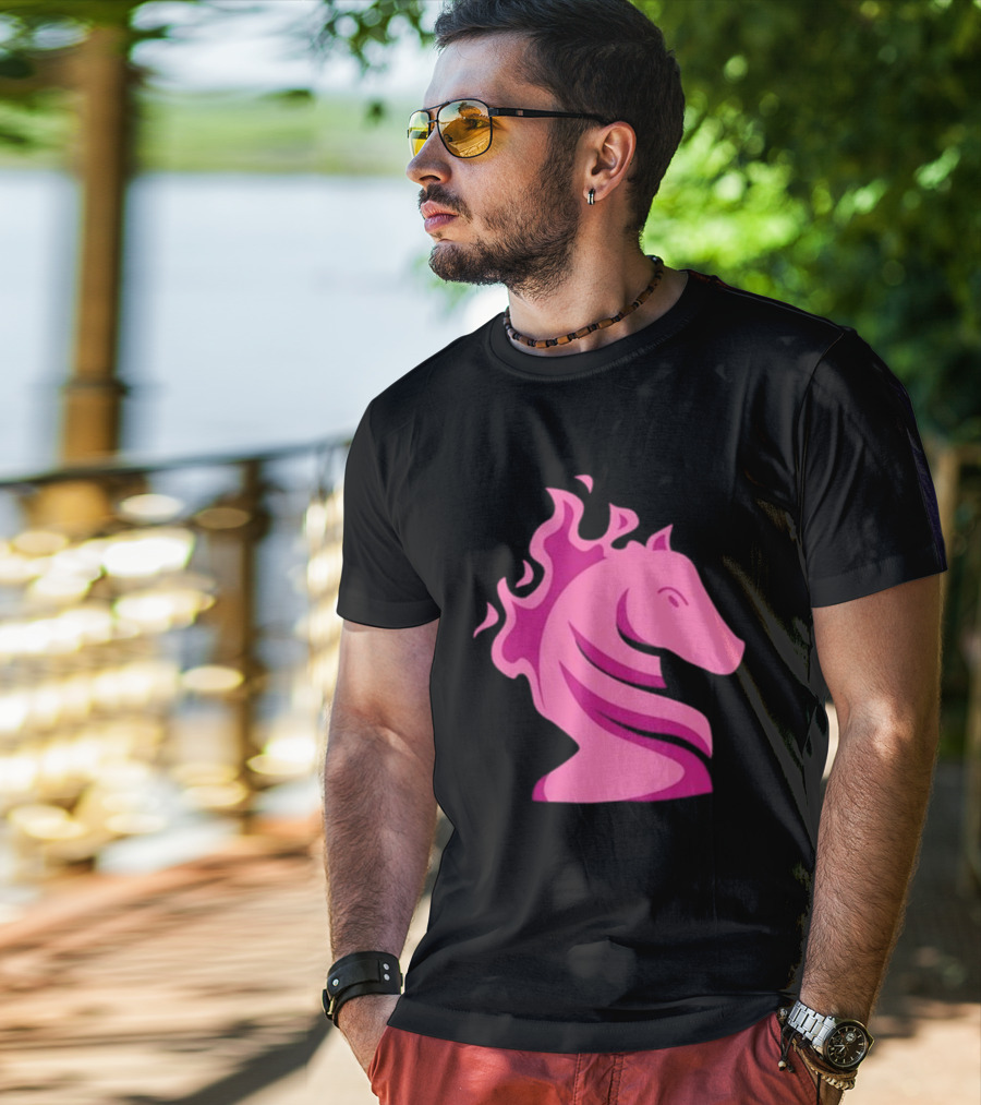 Gotham Knights Chess Symbolic Flaming Horse T-Shirt